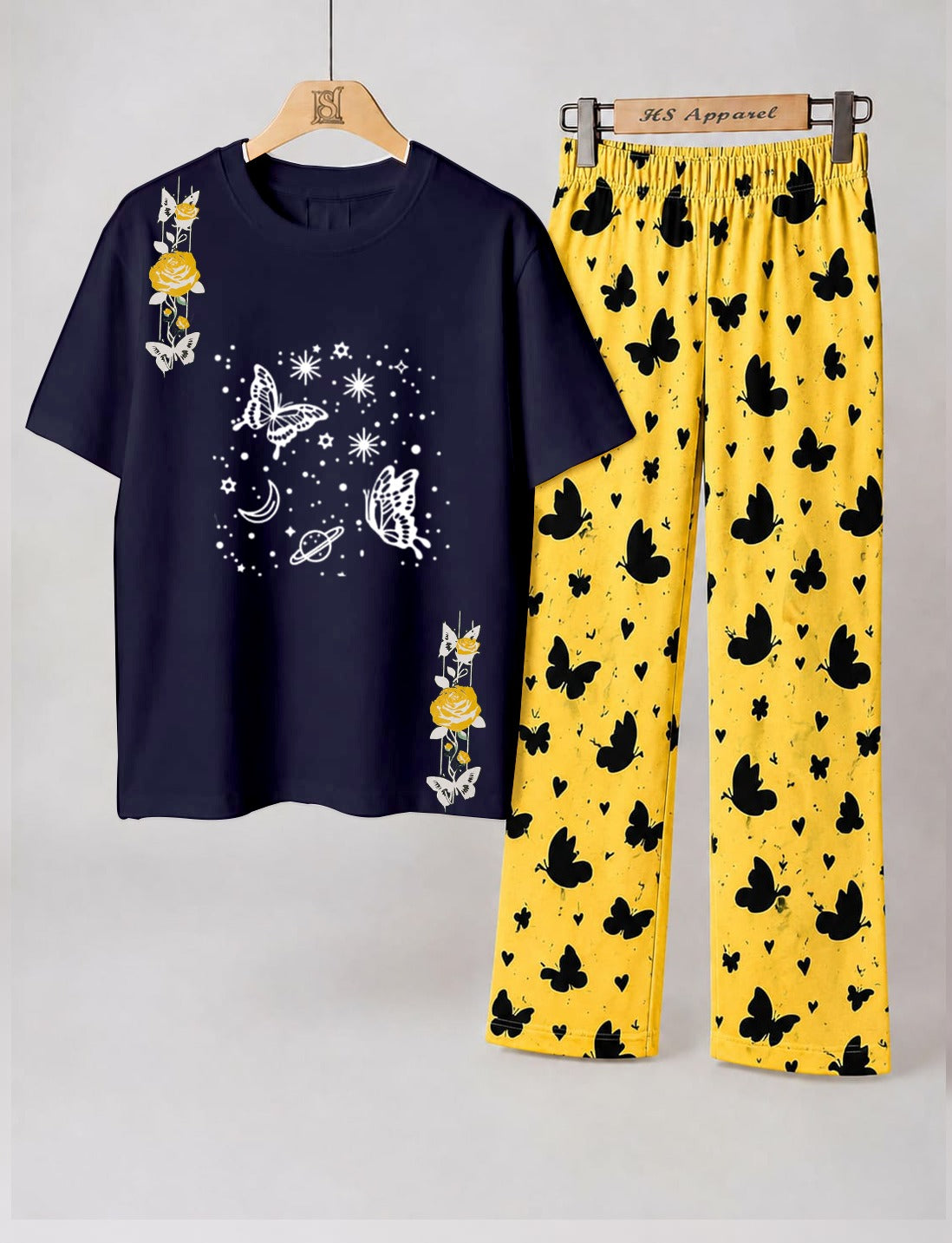 Dancing Butterfly Printed Loungewear Set