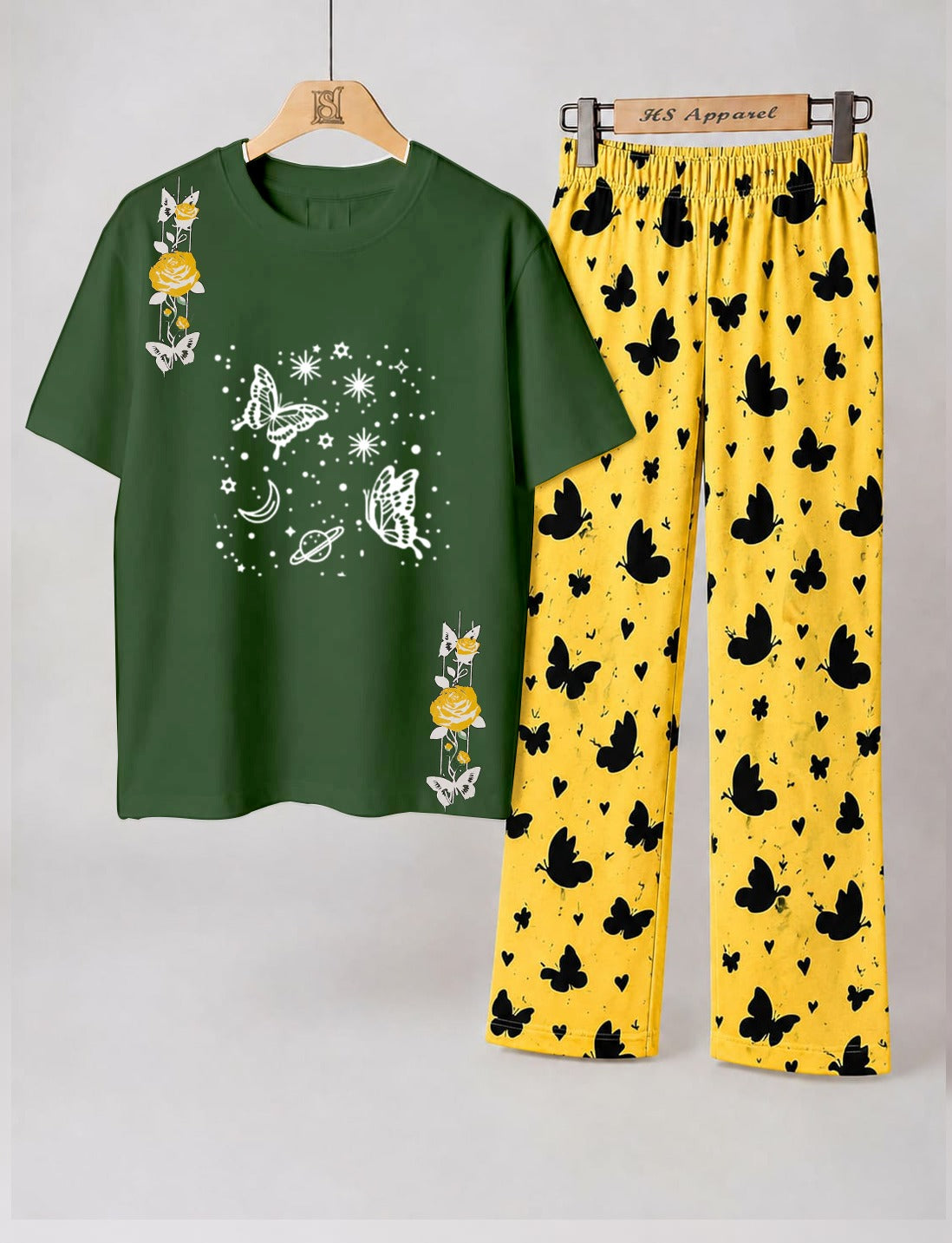 Dancing Butterfly Printed Loungewear Set