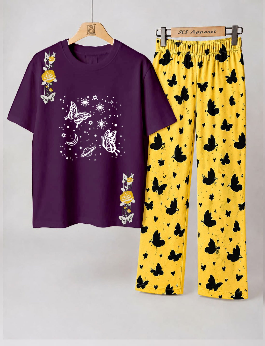 Dancing Butterfly Printed Loungewear Set