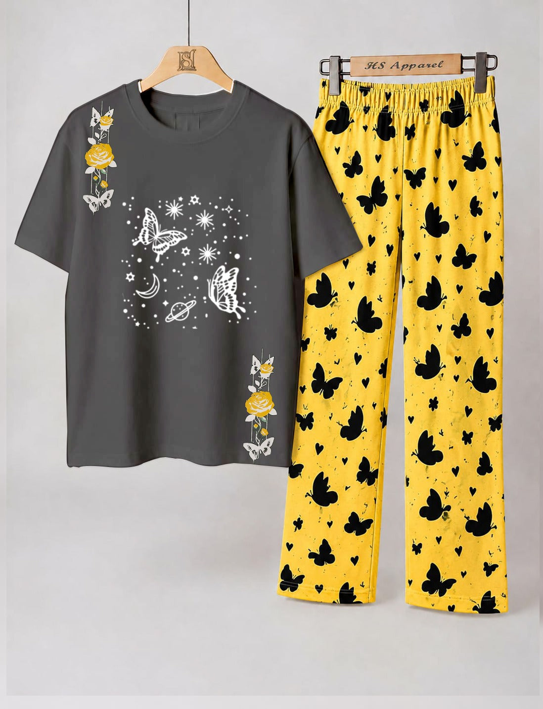 Dancing Butterfly Printed Loungewear Set