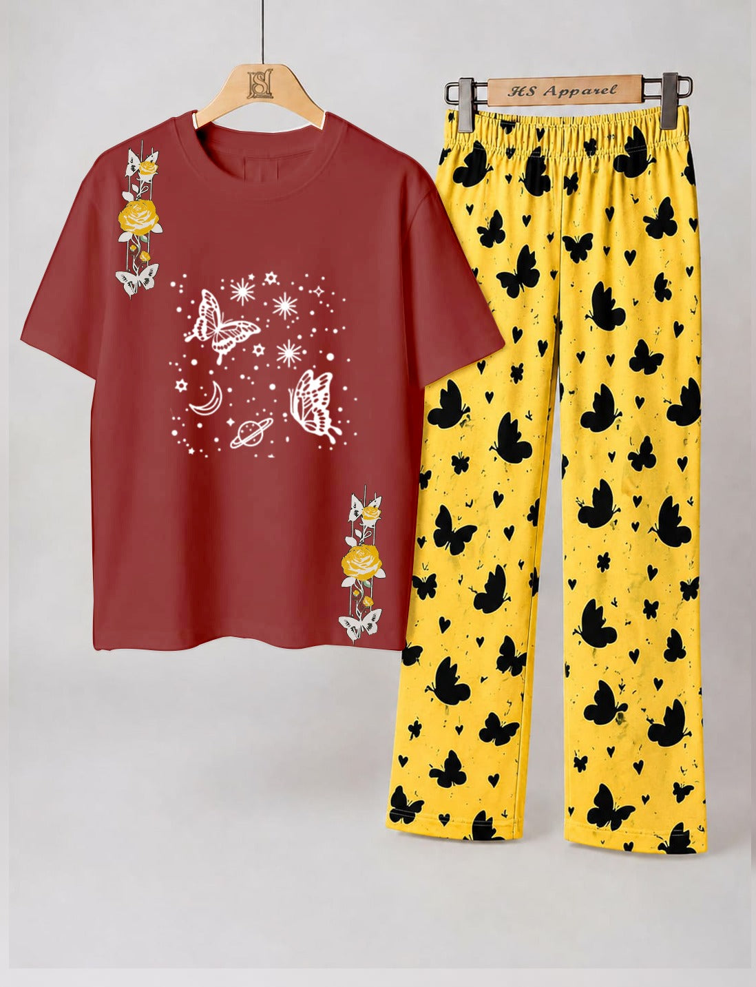 Dancing Butterfly Printed Loungewear Set
