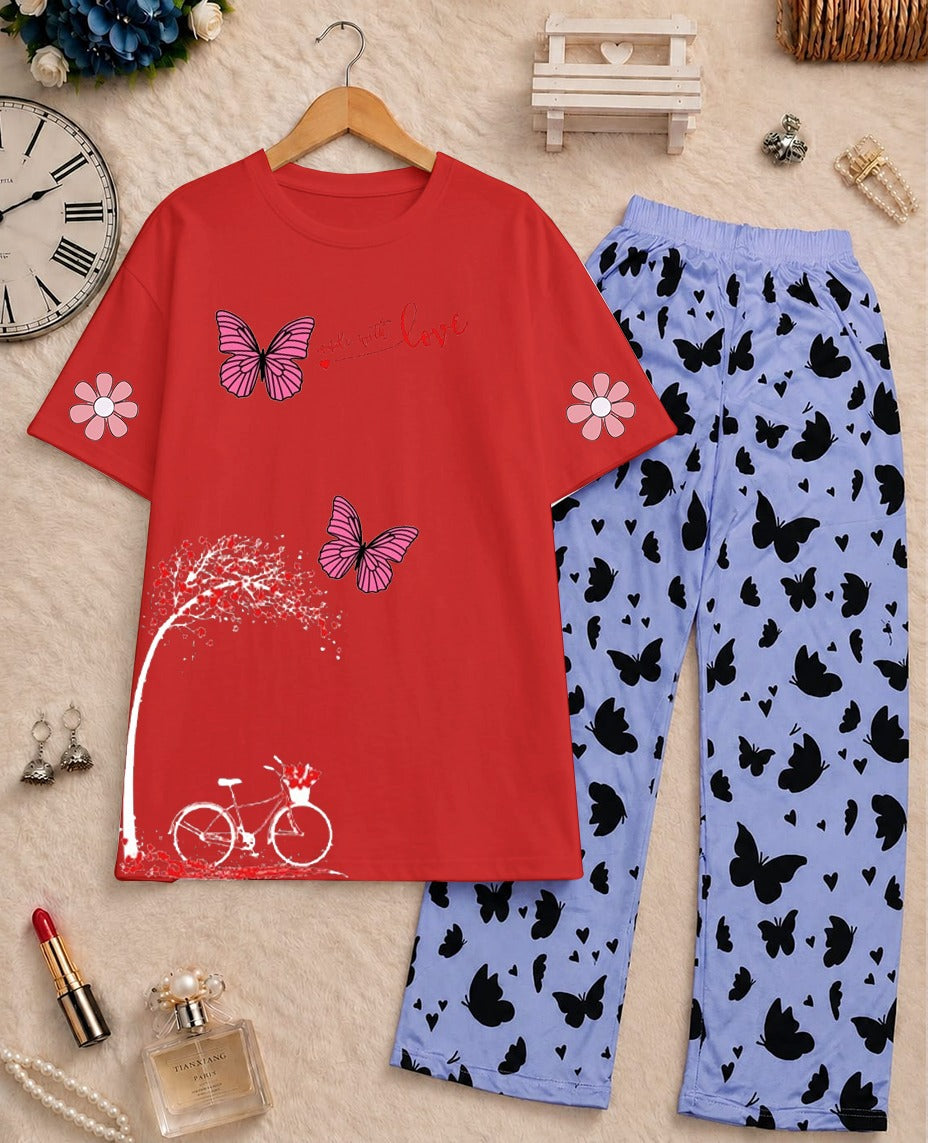 Butterfly printed co-ord loungewear set