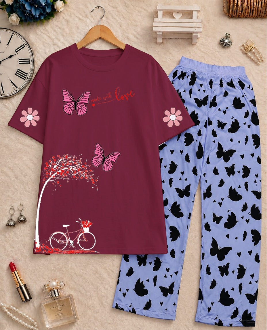 Butterfly printed co-ord loungewear set