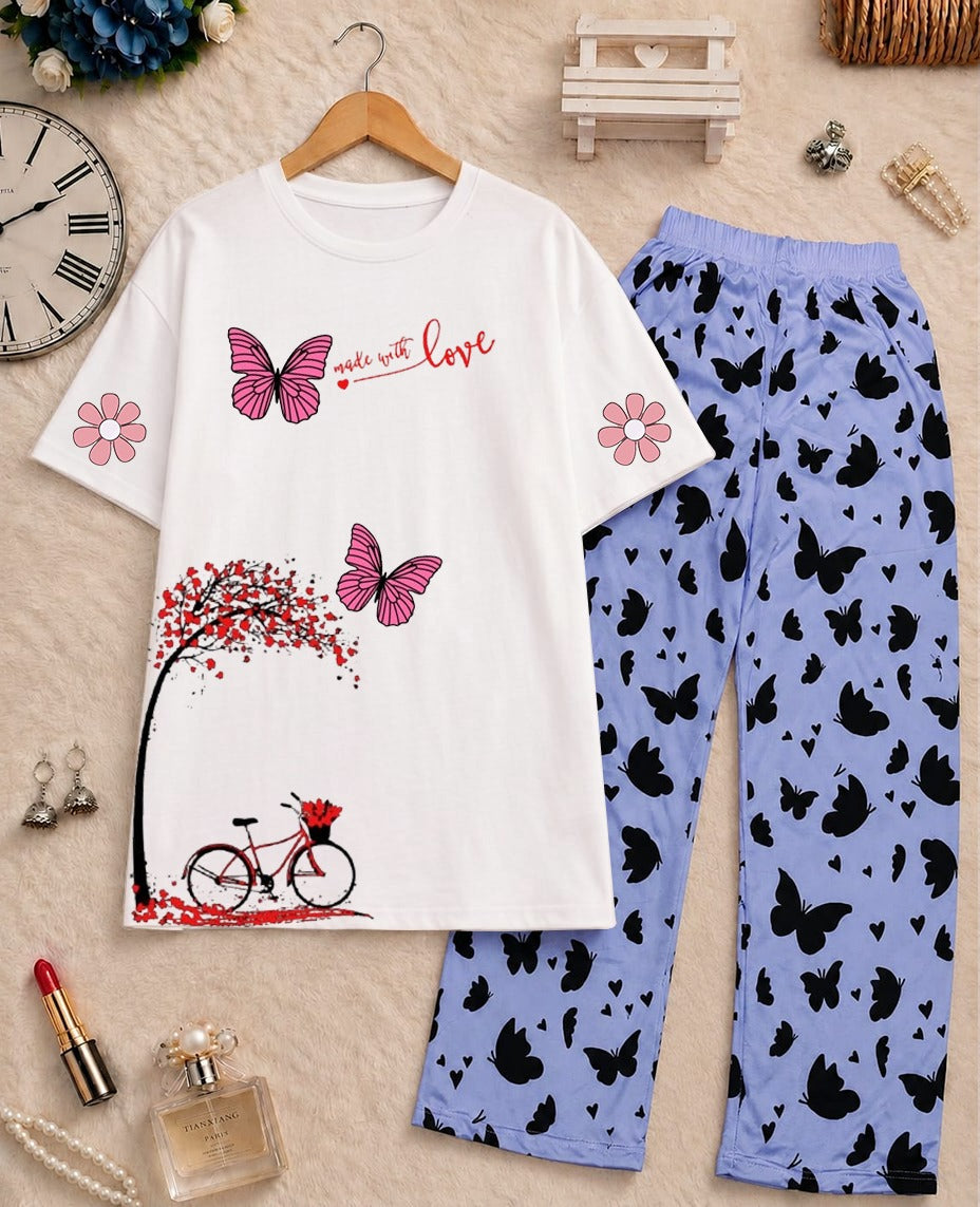 Butterfly printed co-ord loungewear set