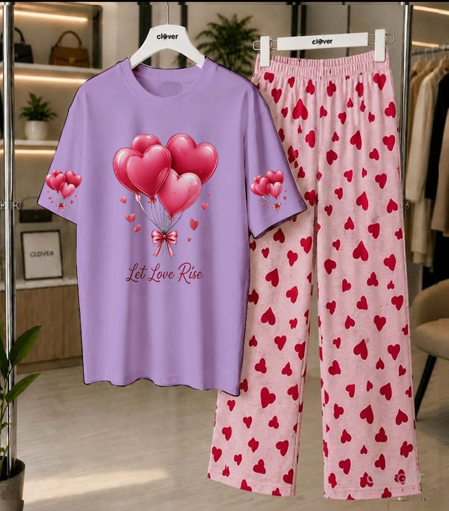 Love Rise Heart Balloon Loungewear Set 💕