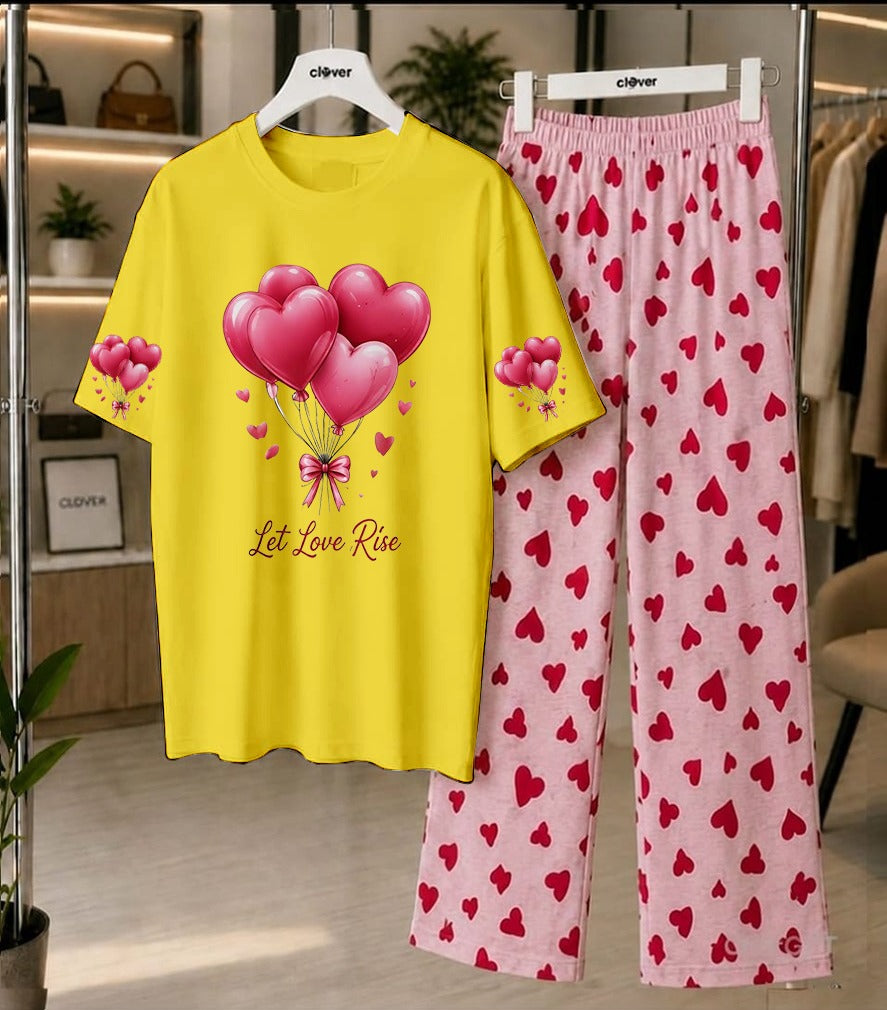 Love Rise Heart Balloon Loungewear Set 💕