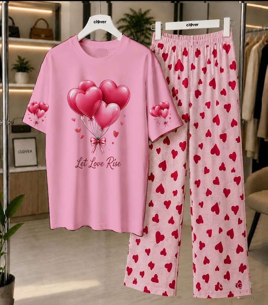 Love Rise Heart Balloon Loungewear Set 💕