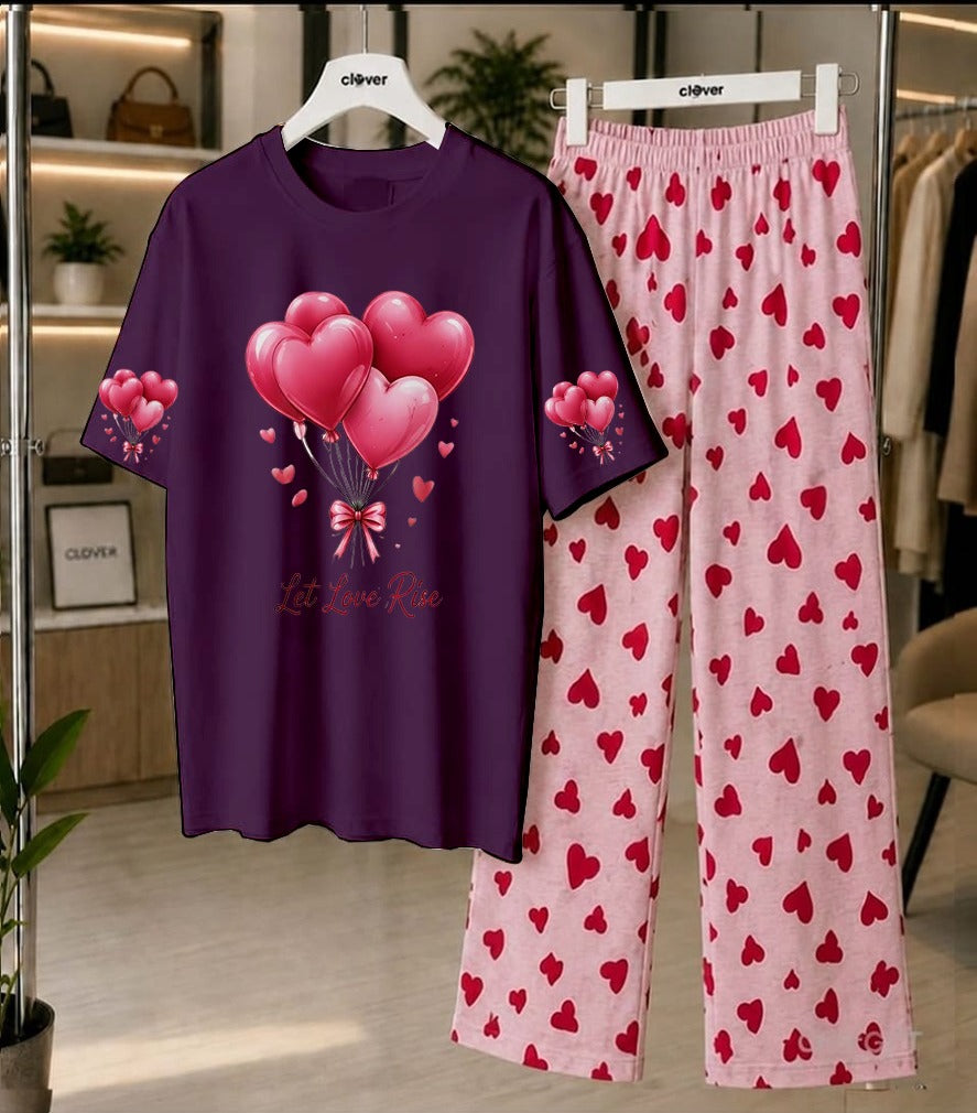 Love Rise Heart Balloon Loungewear Set 💕