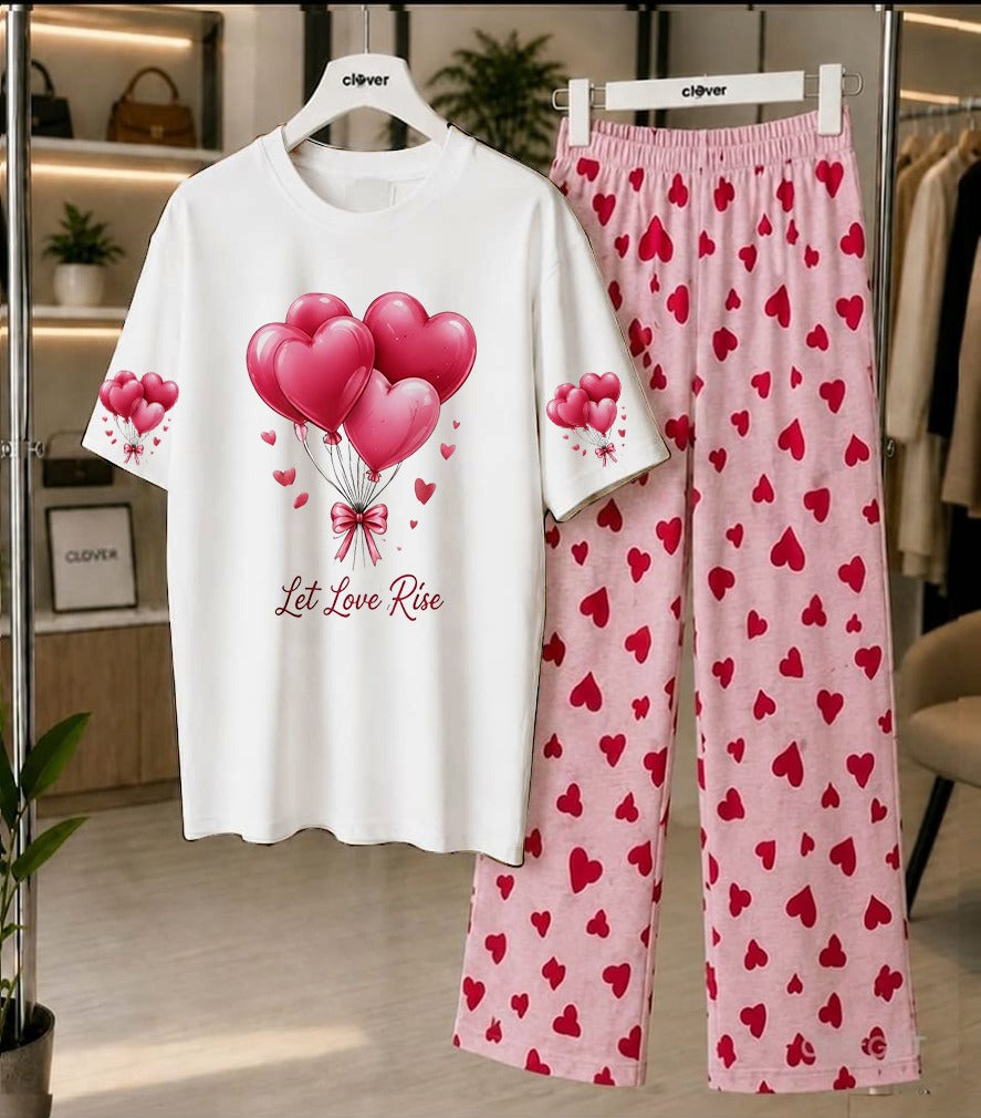 Love Rise Heart Balloon Loungewear Set 💕