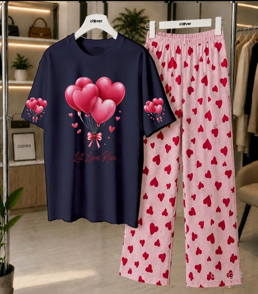 Love Rise Heart Balloon Loungewear Set 💕
