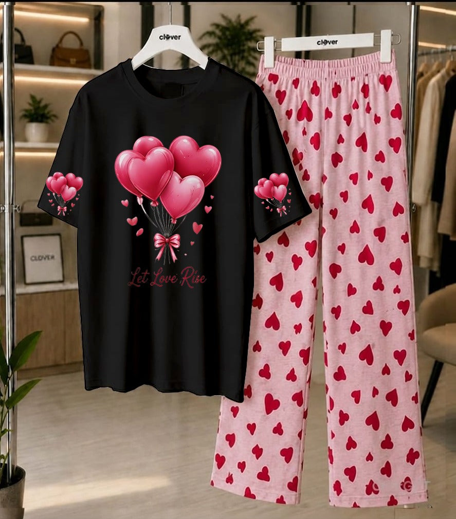 Love Rise Heart Balloon Loungewear Set 💕