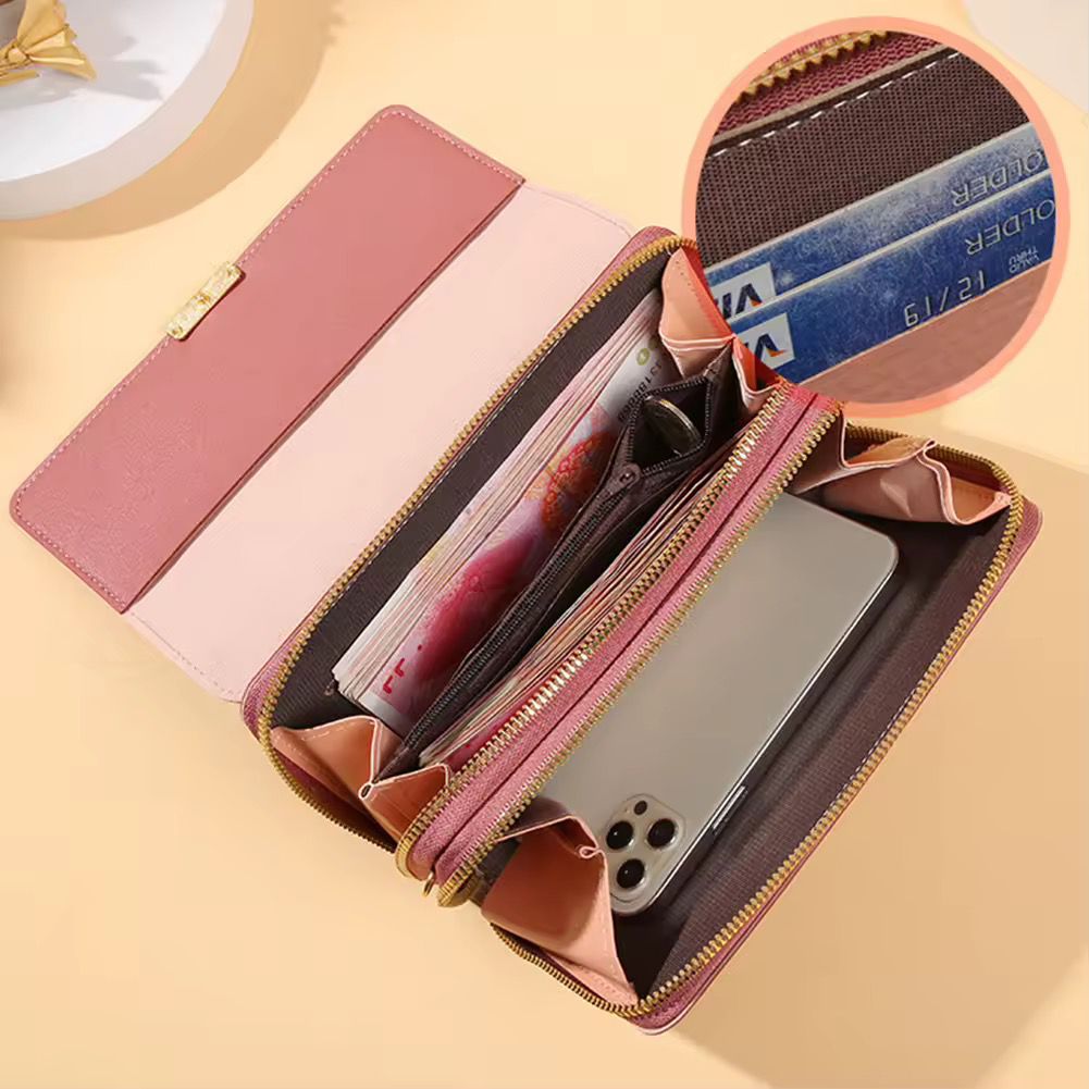 Dual Zip Long Wallet With Long Belt