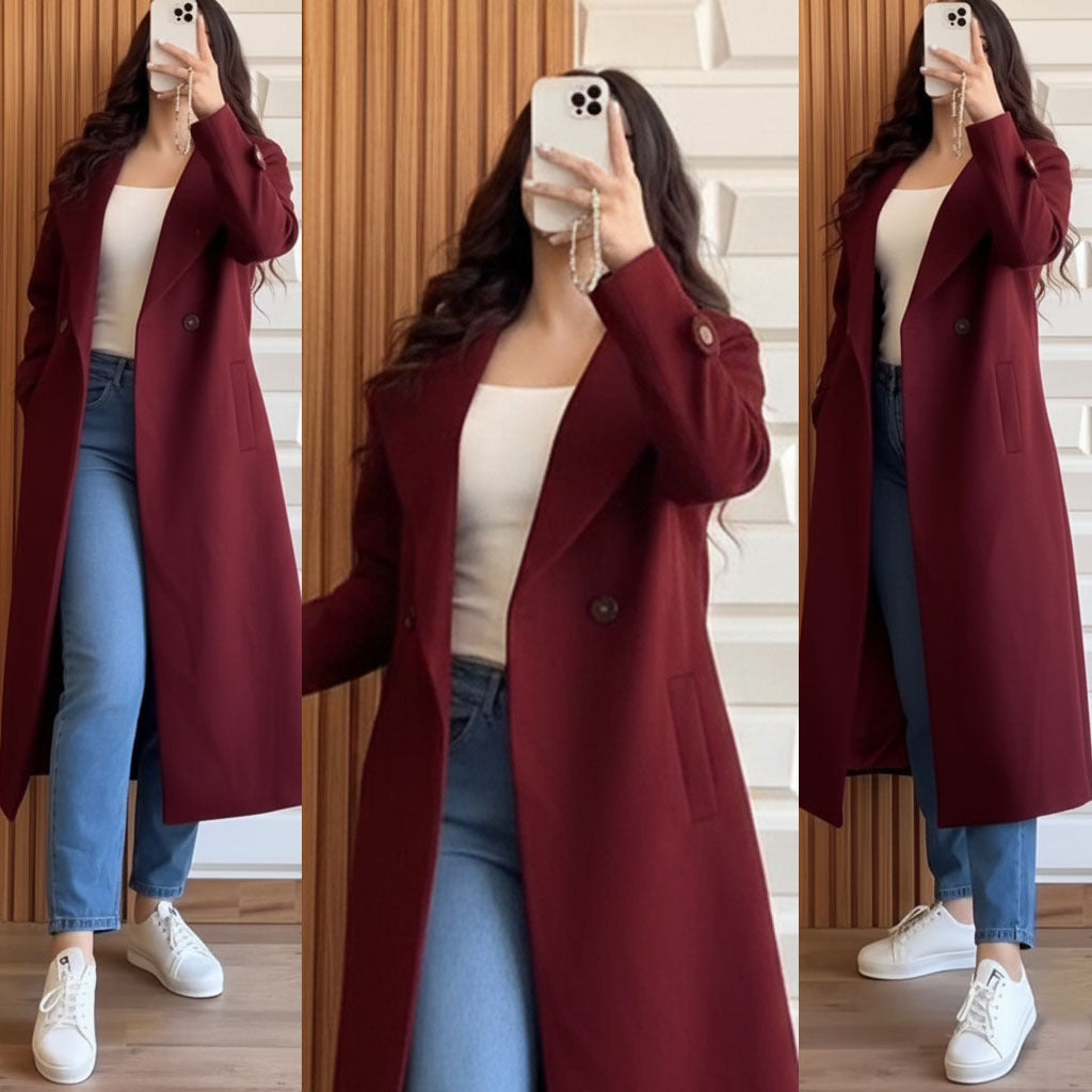 Cross Pocket Long Sleeves Button Coat