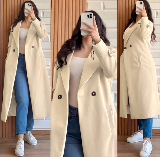 Cross Pocket Long Sleeves Button Coat