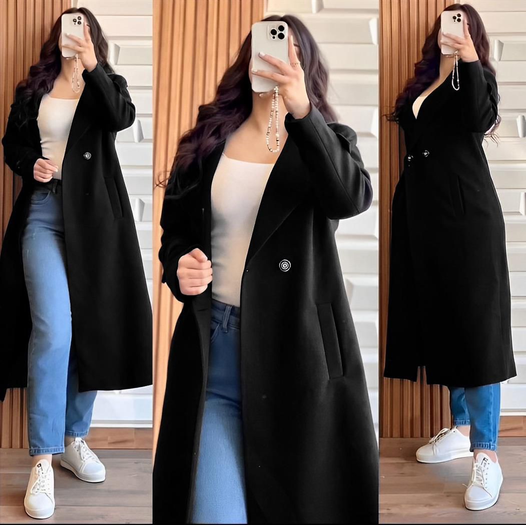 Cross Pocket Long Sleeves Button Coat